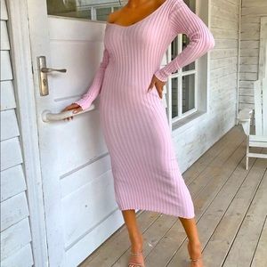 Light Pink Knit Midi